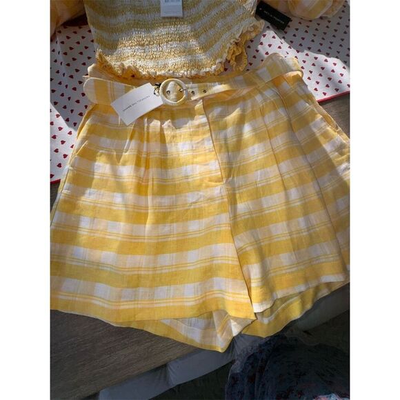Faithfull the Brand Women's Size 12 Yellow Striped Two-Piece‎ Set - Picture 12 of 12